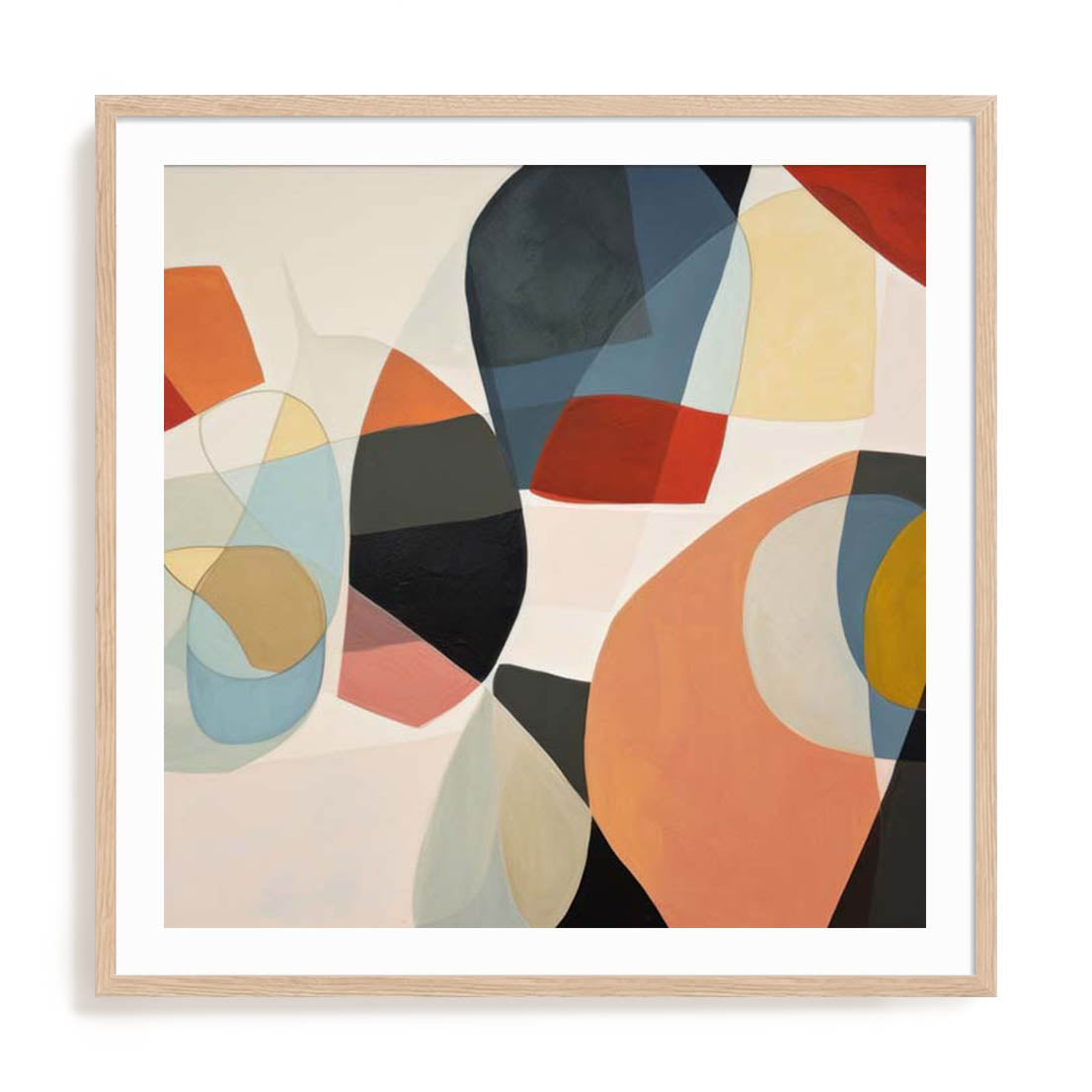 Wall Art Print Poster In Natural Oak Frame - Abstract Visionaries Abstract Art