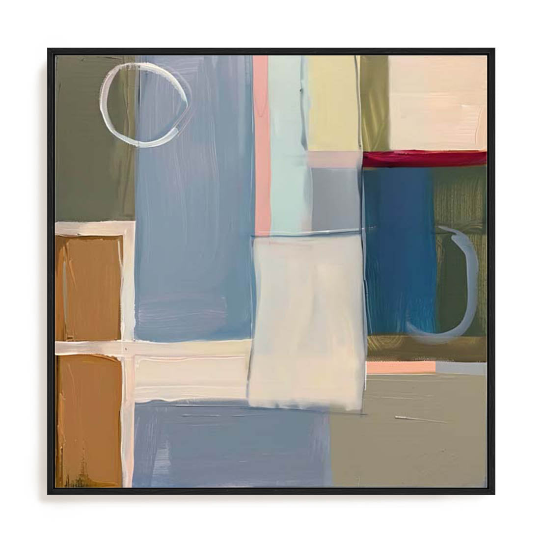 Wall Art Stretched Canvas In Black Frame - Abstract Perspectives Abstract Art