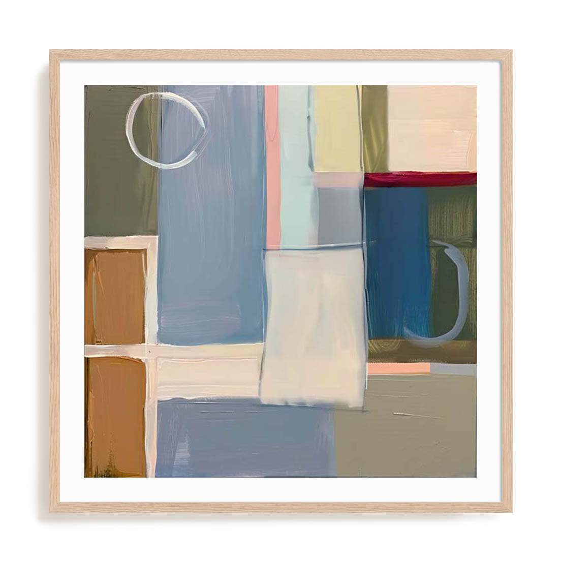 Wall Art Print Poster In Natural Oak Frame - Abstract Perspectives Abstract Art
