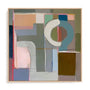 Wall Art Stretched Canvas In Natural Oak  Frame - Perceptual Shifts Abstract Art