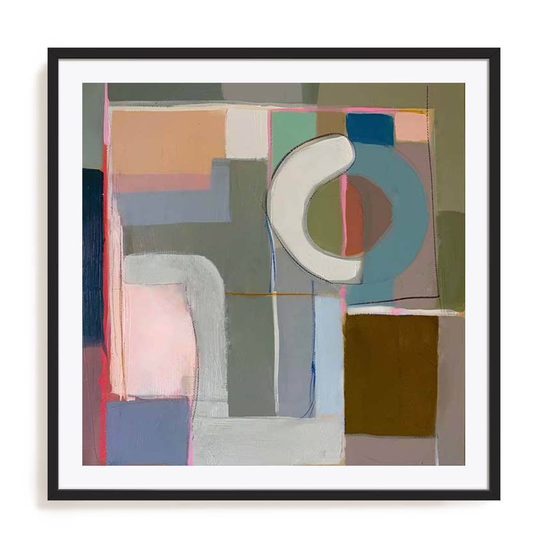 Wall Art Print Poster In Black Frame - Perceptual Shifts Abstract Art