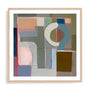 Wall Art Print Poster In Natural Oak Frame - Perceptual Shifts Abstract Art