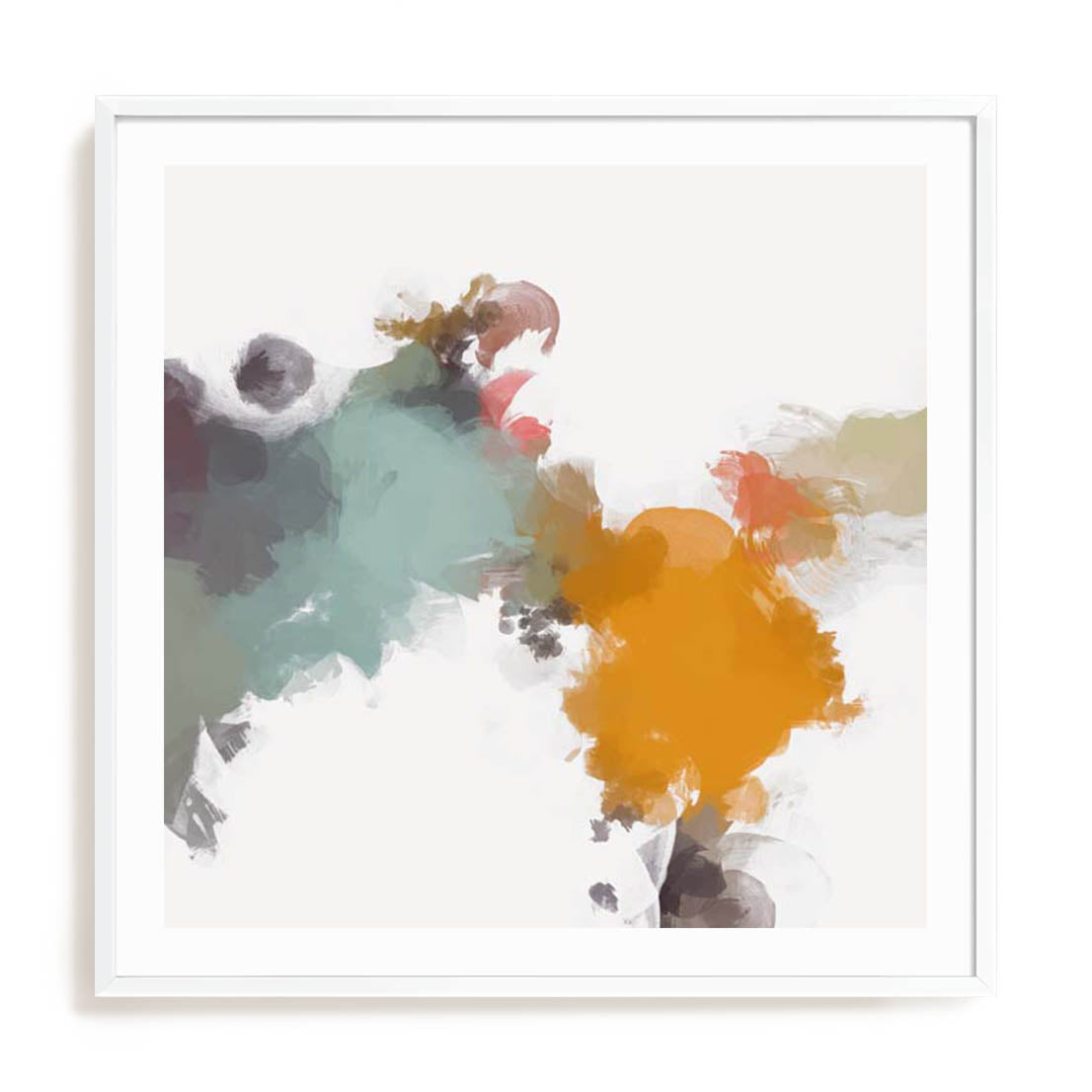 Wall Art Print Poster In White Frame - Harmonic Flow Ii Abstract Art