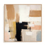 Wall Art Stretched Canvas In Natural Oak  Frame - Whispered Tones I Abstract Art