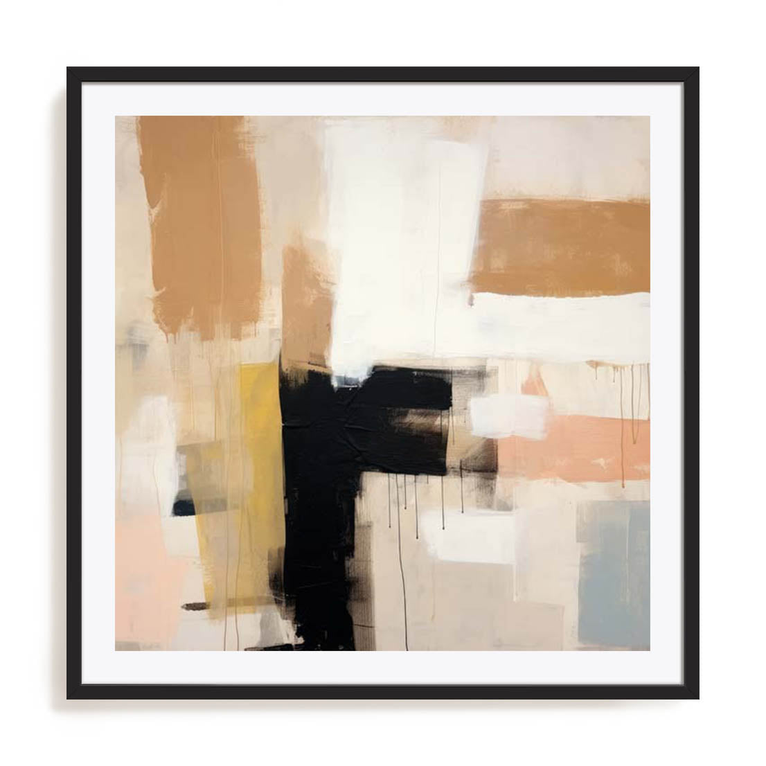 Wall Art Print Poster In Black Frame - Whispered Tones I Abstract Art