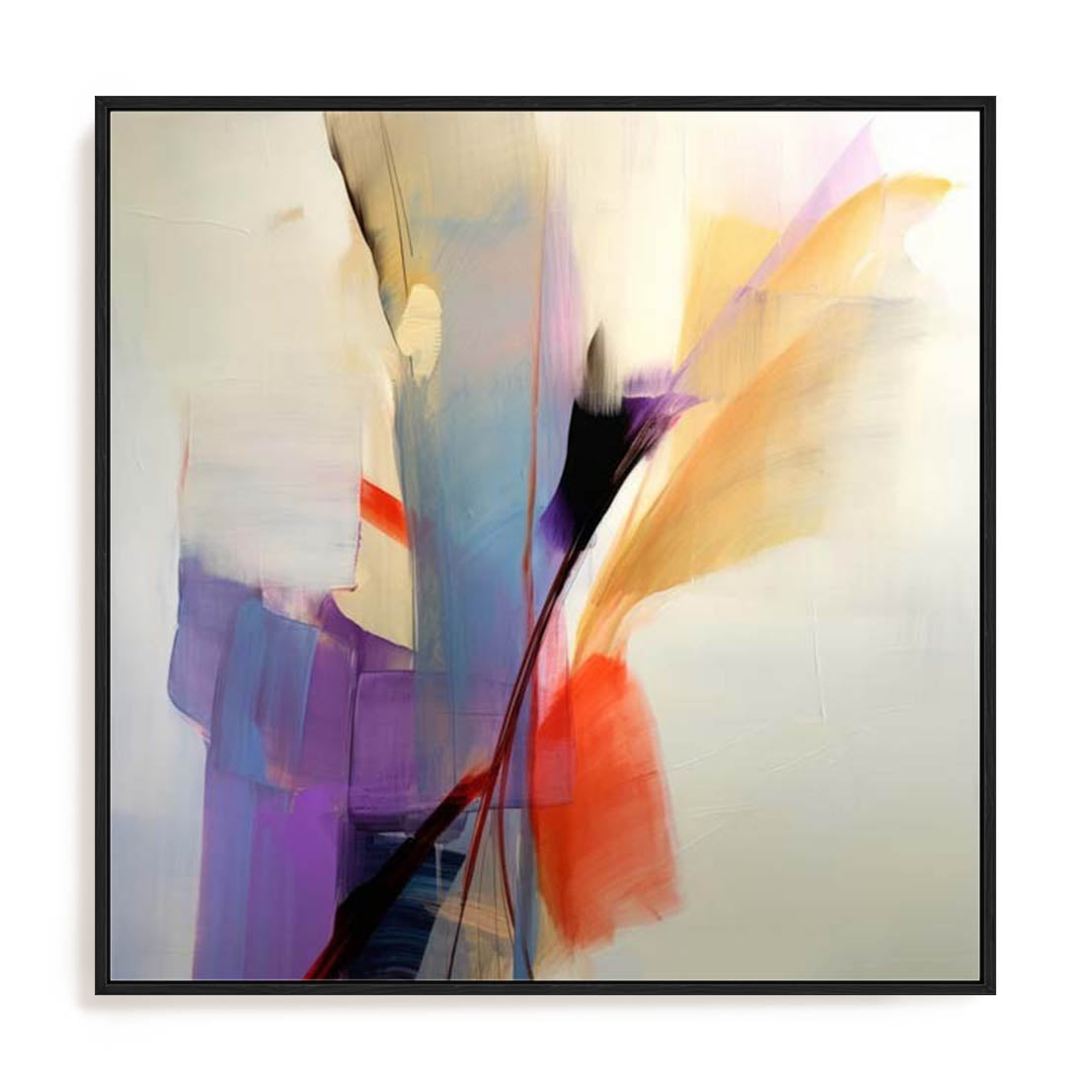 Wall Art Stretched Canvas In Black Frame - Fluid Dreamscape I Abstract Art