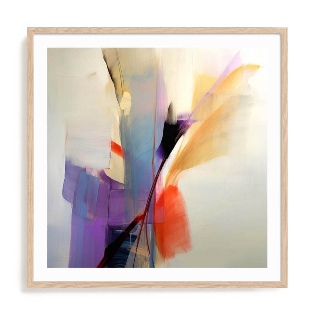 Wall Art Print Poster In Natural Oak Frame - Fluid Dreamscape I Abstract Art