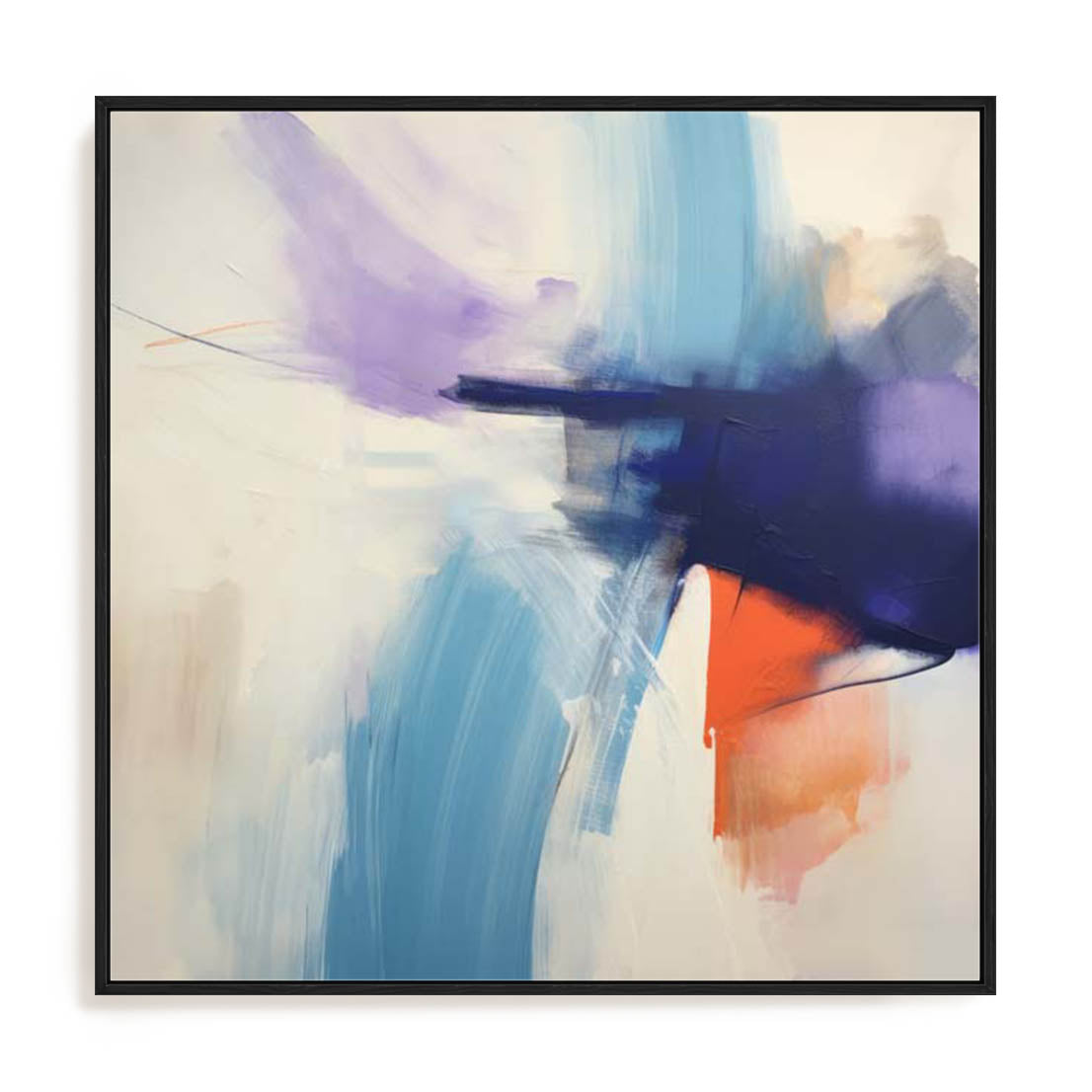 Wall Art Stretched Canvas In Black Frame - Fluid Dreamscape Ii Abstract Art
