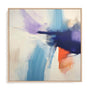 Wall Art Stretched Canvas In Natural Oak  Frame - Fluid Dreamscape Ii Abstract Art