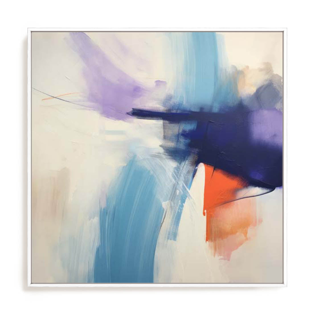 Wall Art Stretched Canvas In White  Frame - Fluid Dreamscape Ii Abstract Art