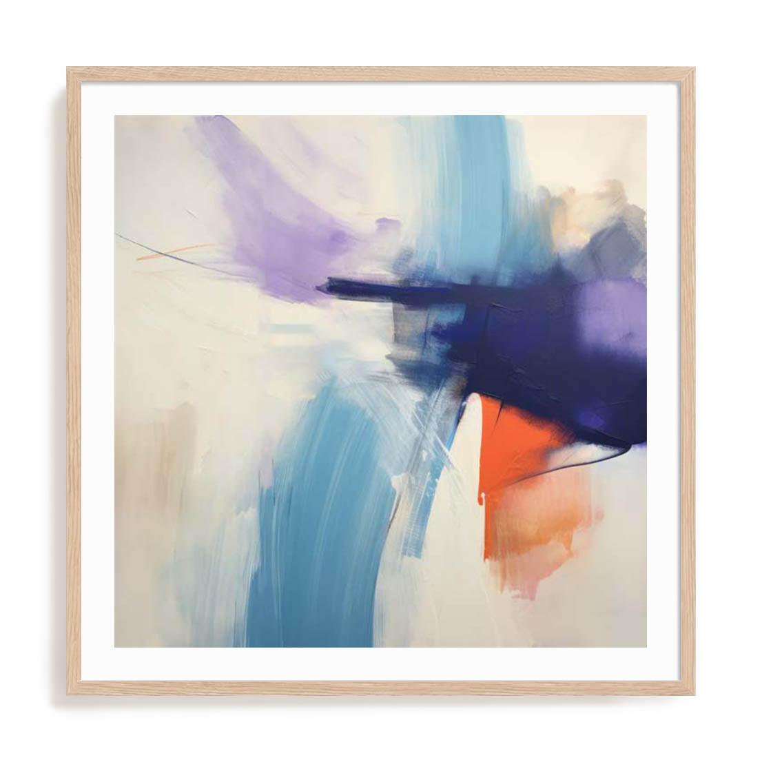Wall Art Print Poster In Natural Oak Frame - Fluid Dreamscape Ii Abstract Art