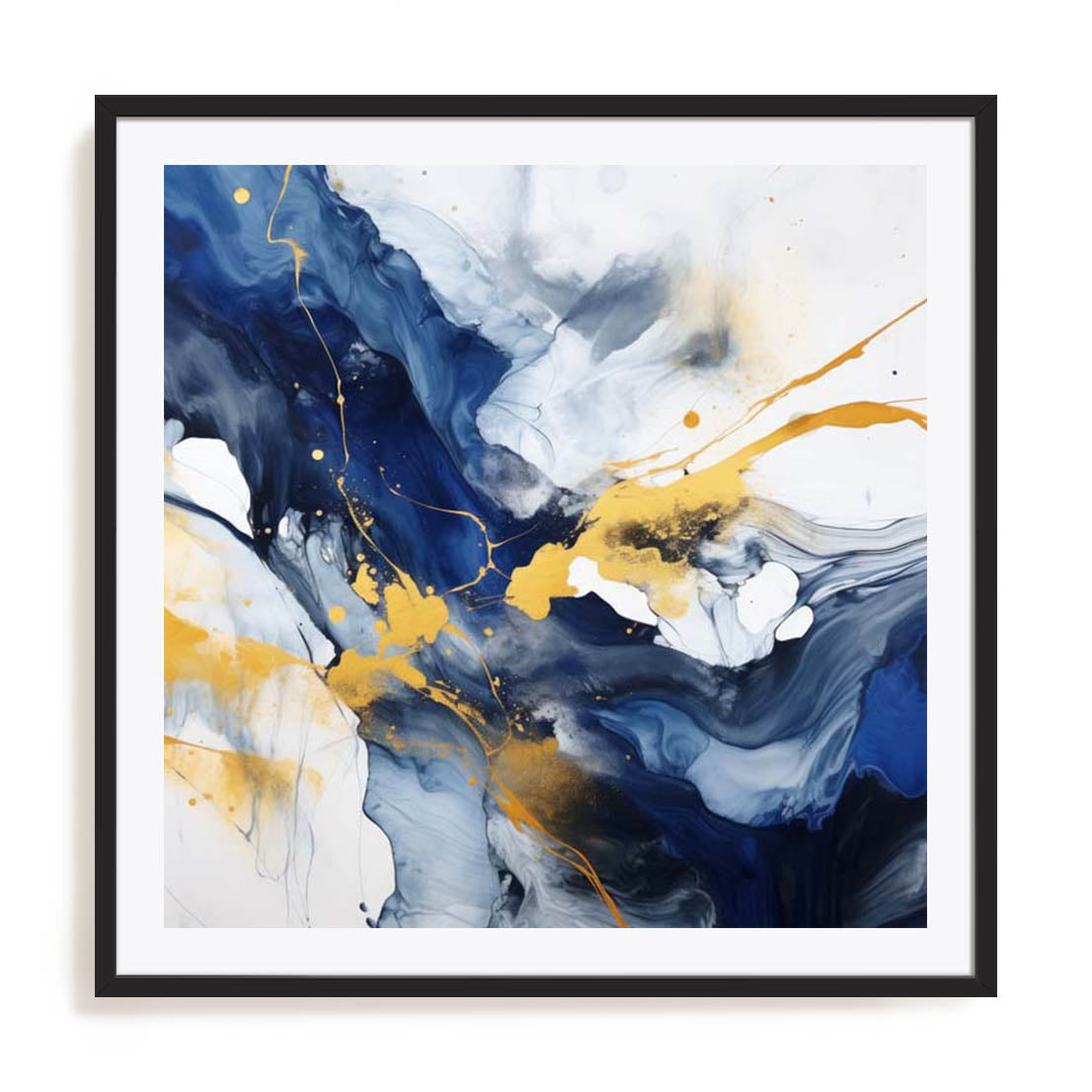 Wall Art Print Poster In Black Frame - Dancing Splatters I Abstract Art