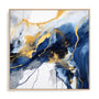 Wall Art Stretched Canvas In Natural Oak  Frame - Dancing Splatters Ii Abstract Art