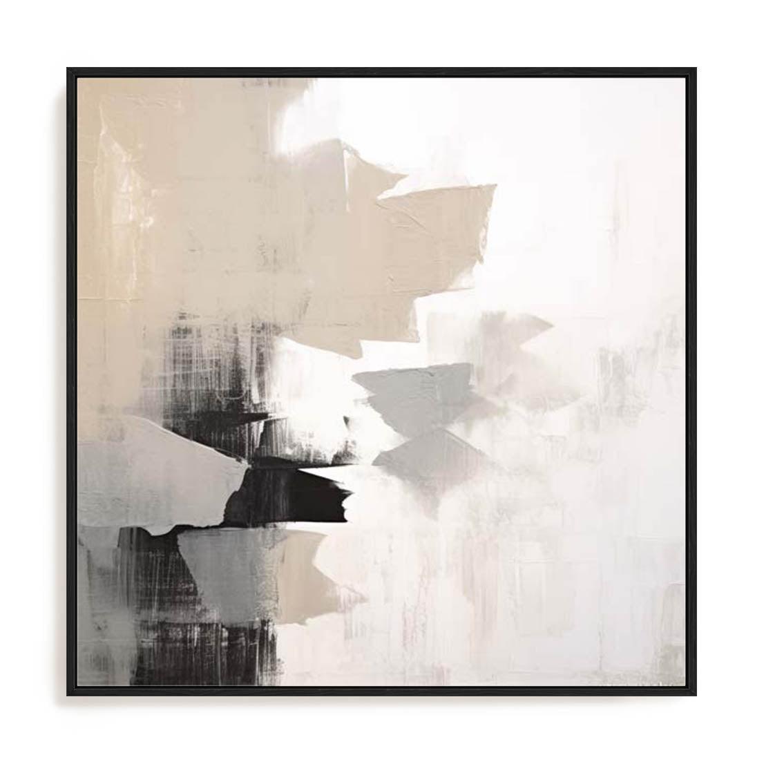 Wall Art Stretched Canvas In Black Frame - Soothing Abstractions I Abstract Art