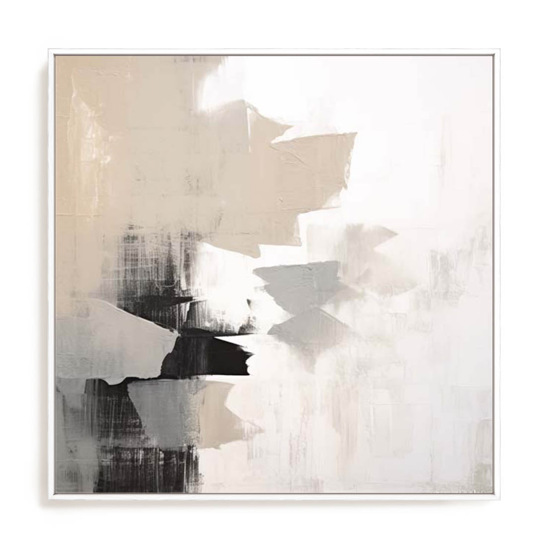 Wall Art Stretched Canvas In White  Frame - Soothing Abstractions I Abstract Art
