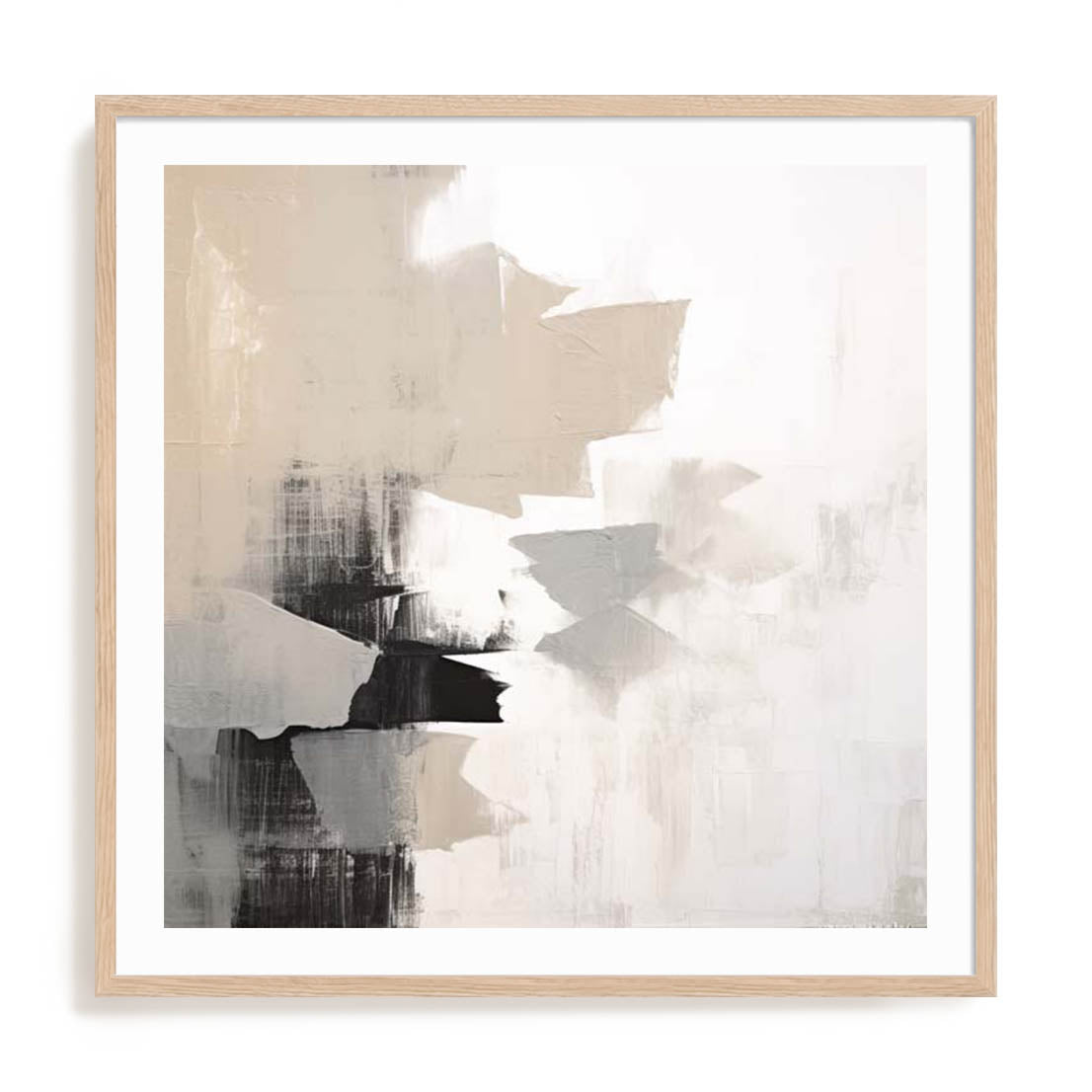 Wall Art Print Poster In Natural Oak Frame - Soothing Abstractions I Abstract Art