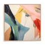 Wall Art Stretched Canvas In Natural Oak  Frame - Harmonic Burst Abstract Art