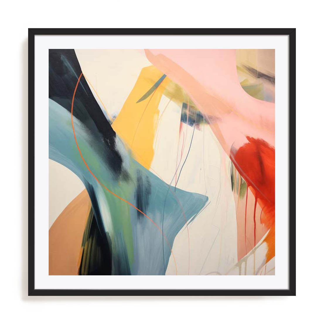 Wall Art Print Poster In Black Frame - Harmonic Burst Abstract Art