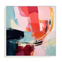 Wall Art Stretched Canvas In White  Frame - Harmonious Color Fields Abstract Art