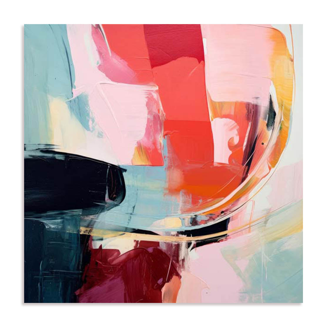 Unframed Stretched Canvas Or Print Only - Harmonious Color Fields Abstract Art