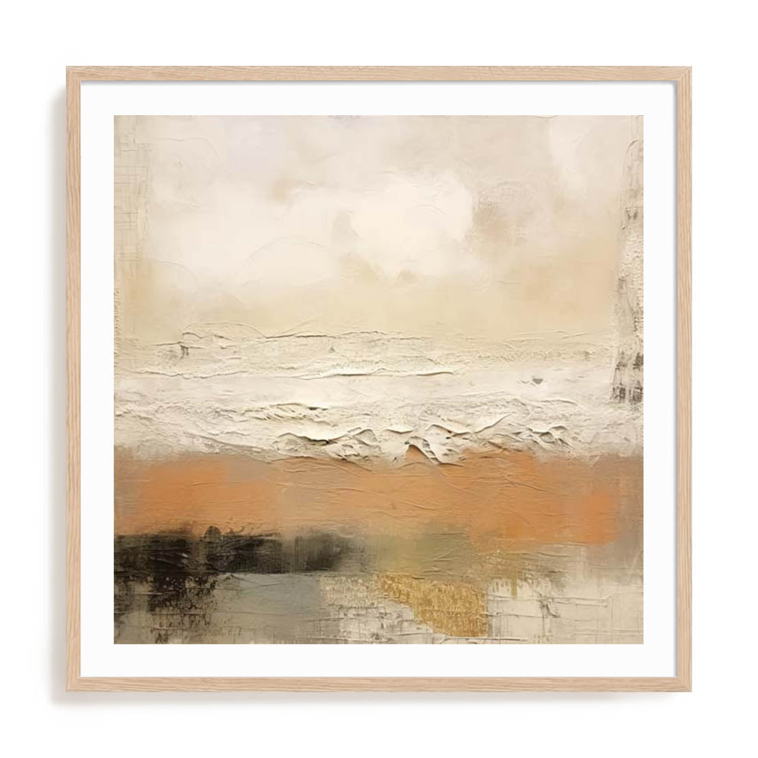Wall Art Print Poster In Natural Oak Frame - Designs In Chaos Landscape Art