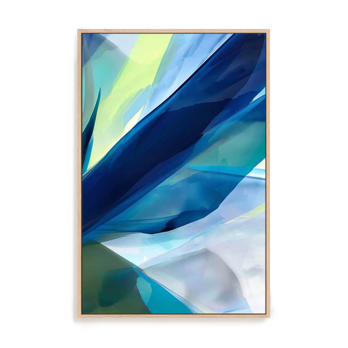 Wall Art Stretched Canvas In Natural Oak  Frame - Radiant Abstractions I Abstract Art