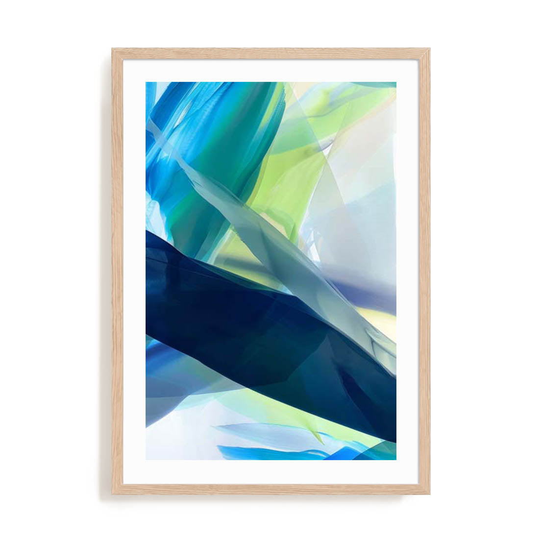 Wall Art Print Poster In Natural Oak Frame - Radiant Abstractions Ii Abstract Art