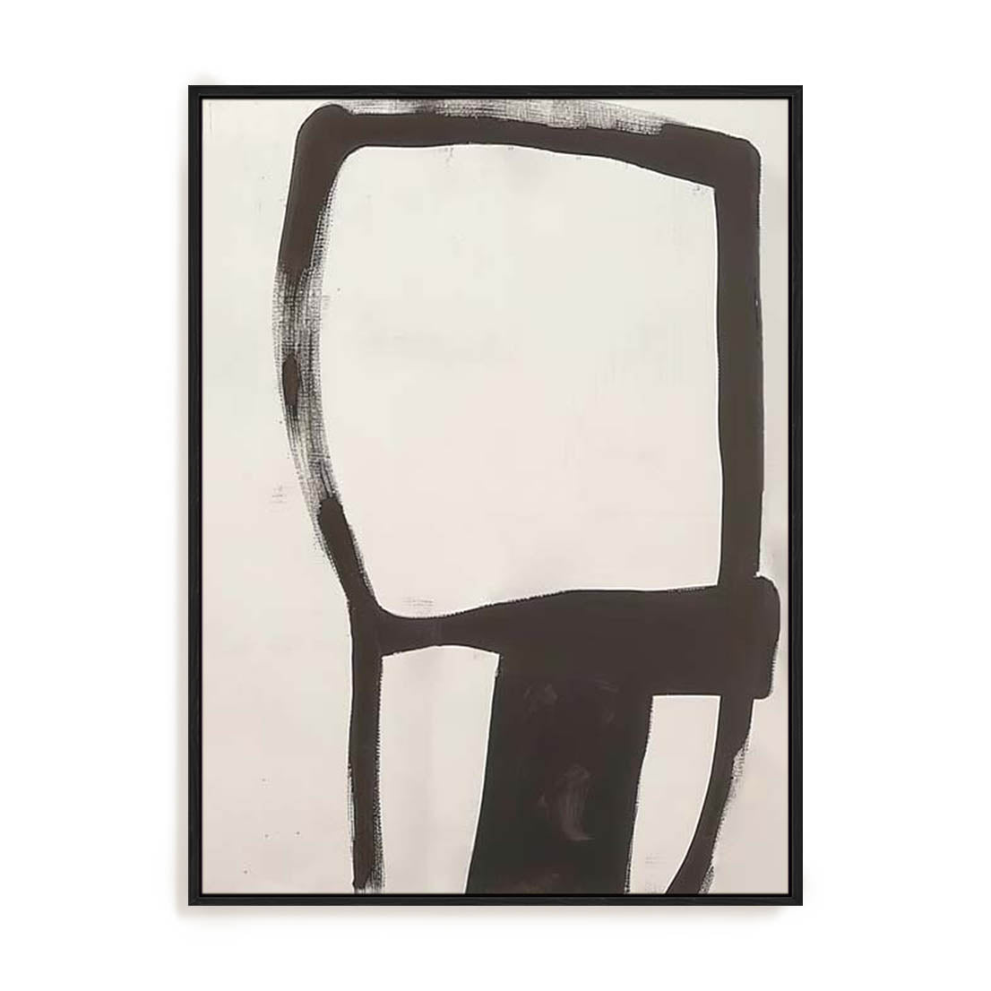 Wall Art Stretched Canvas In Black Frame - Natural Tranquility I Abstract Art