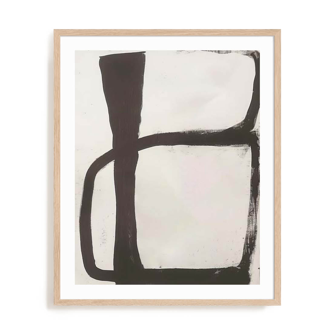 Wall Art Print Poster In Natural Oak Frame - Natural Tranquility Ii Abstract Art