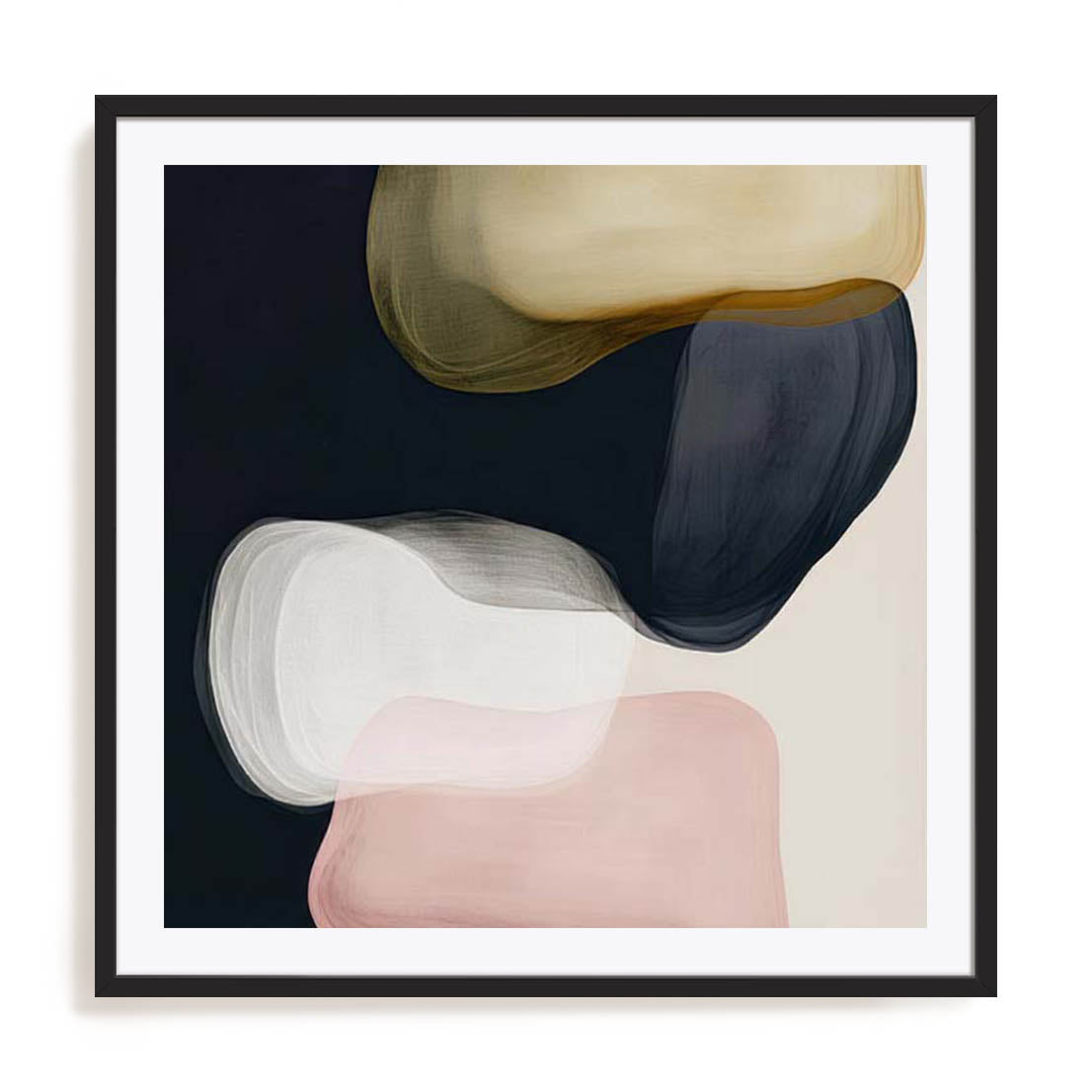 Wall Art Print Poster In Black Frame - Veiled Visions I Abstract Art