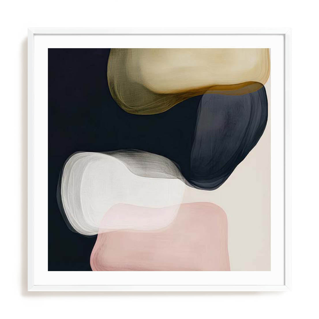 Wall Art Print Poster In White Frame - Veiled Visions I Abstract Art