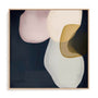 Wall Art Stretched Canvas In Natural Oak  Frame - Veiled Visions Ii Abstract Art