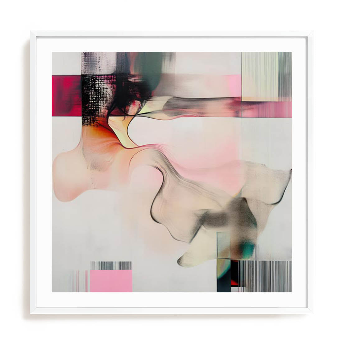 Wall Art Print Poster In White Frame - Essence Of Flow I Abstract Art