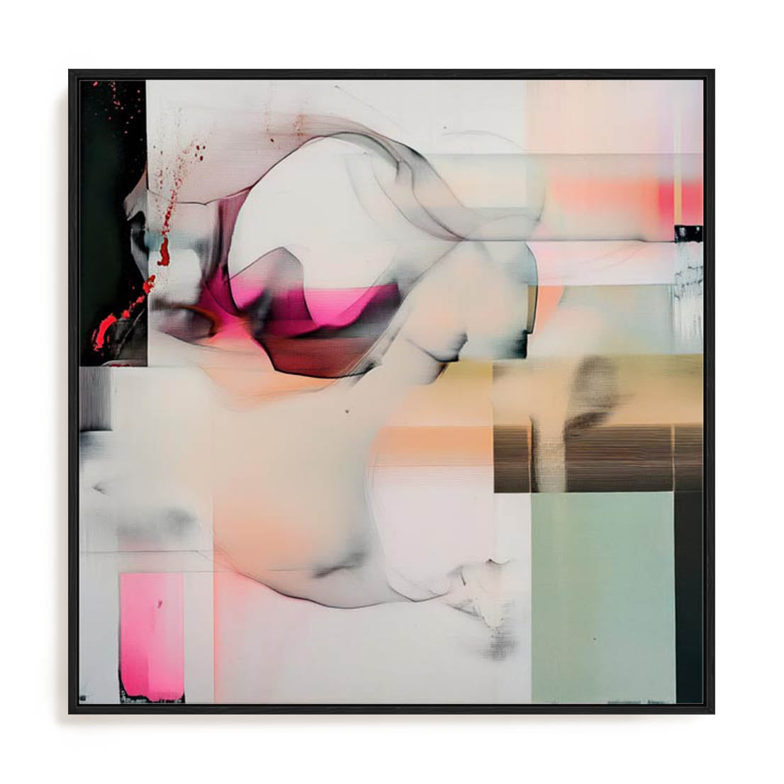 Wall Art Stretched Canvas In Black Frame - Essence Of Flow Ii Coastal Art