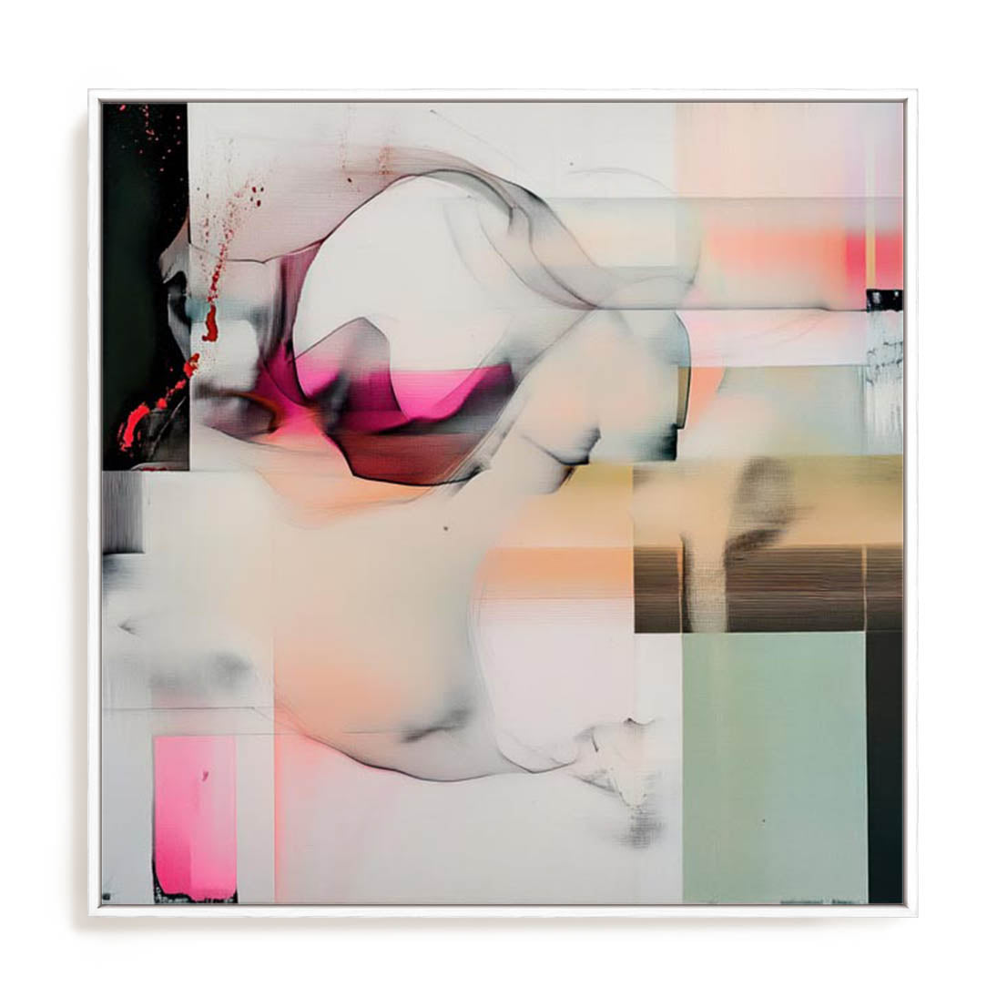 Wall Art Stretched Canvas In White  Frame - Essence Of Flow Ii Coastal Art