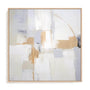 Wall Art Stretched Canvas In Natural Oak  Frame - Yelllow Abstract Visionaries Ii Abstract Art