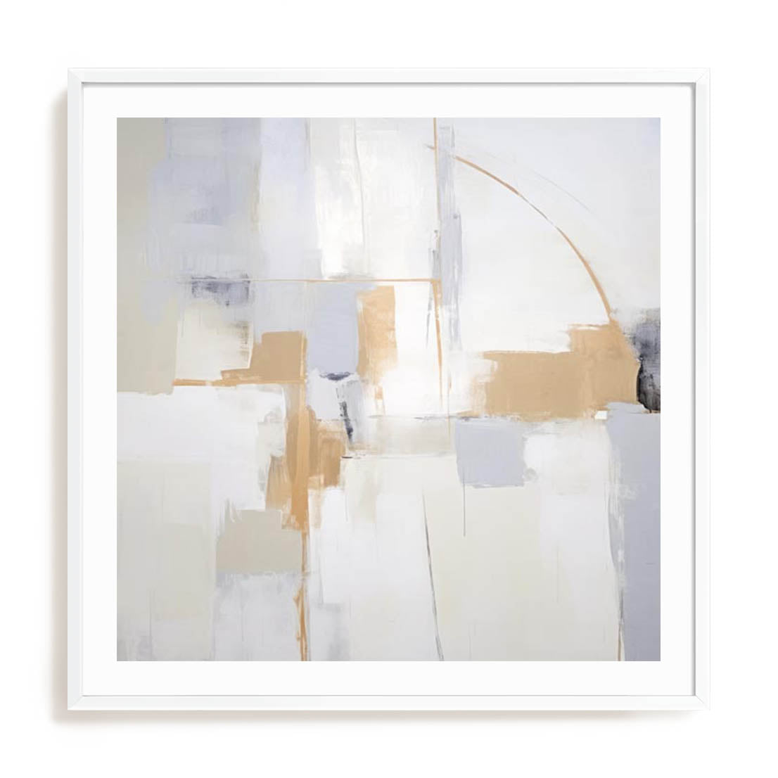 Wall Art Print Poster In White Frame - Yelllow Abstract Visionaries Ii Abstract Art