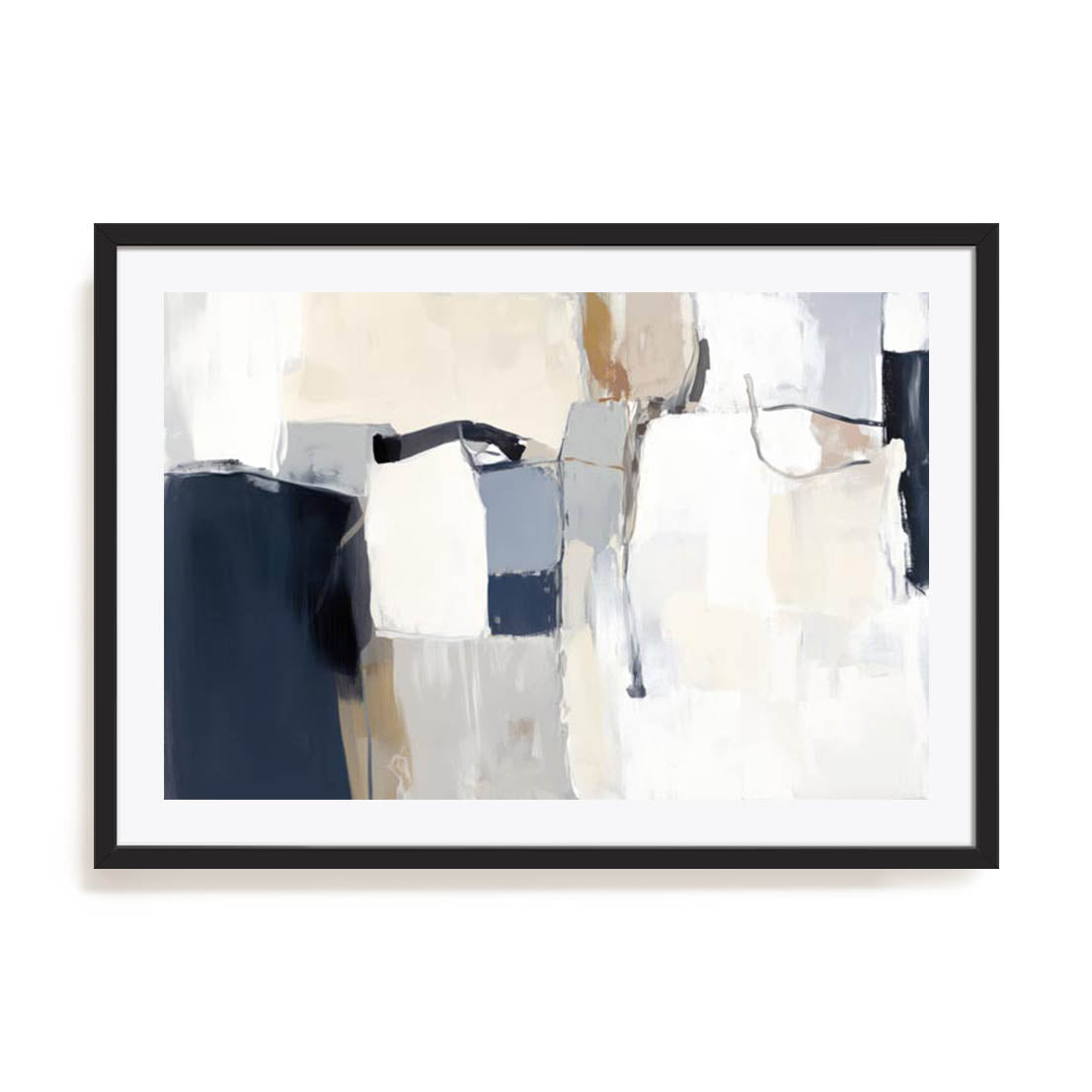 Wall Art Print Poster In Black Frame - Neutral Tapestry I Abstract Art