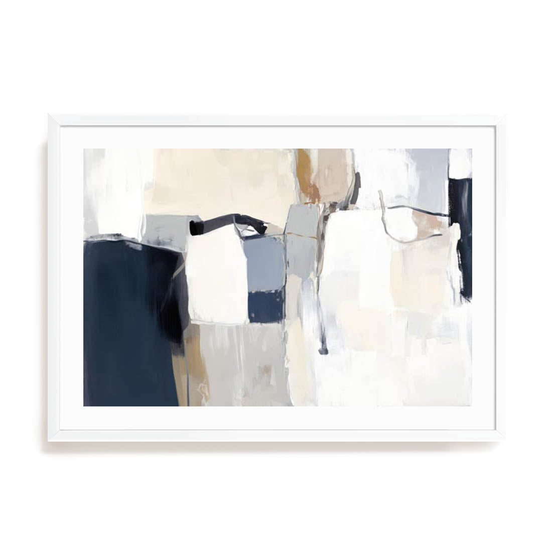 Wall Art Print Poster In White Frame - Neutral Tapestry I Abstract Art