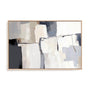Wall Art Stretched Canvas In Natural Oak  Frame - Neutral Tapestry Ii Abstract Art