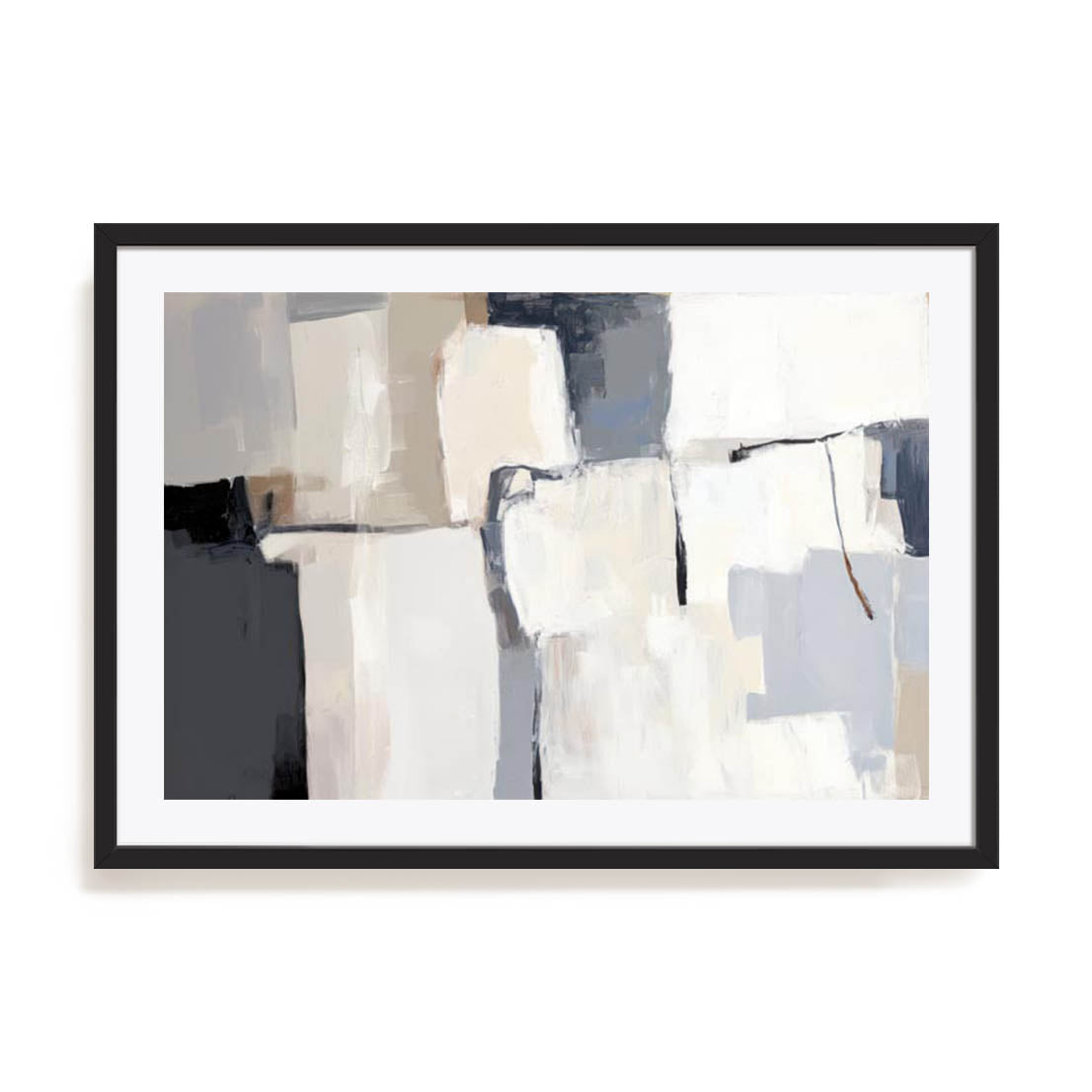 Wall Art Print Poster In Black Frame - Neutral Tapestry Ii Abstract Art