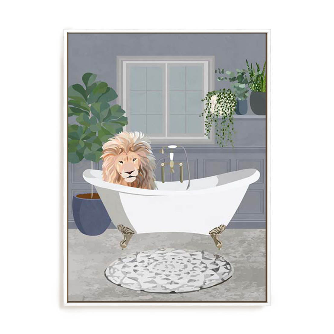 Manovski Lion Takes A Bath Wall Art