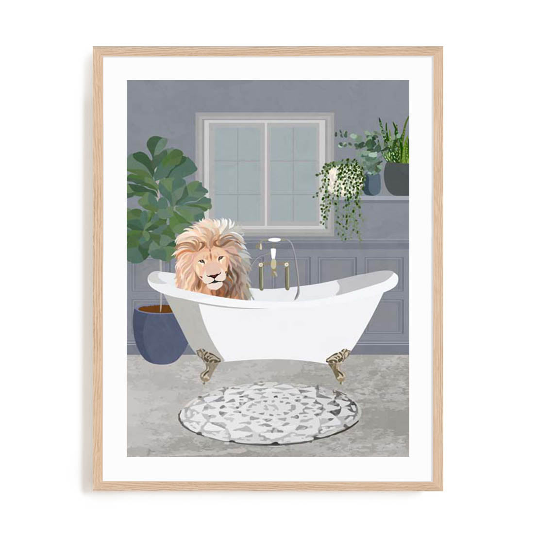 Manovski Lion Takes A Bath Wall Art
