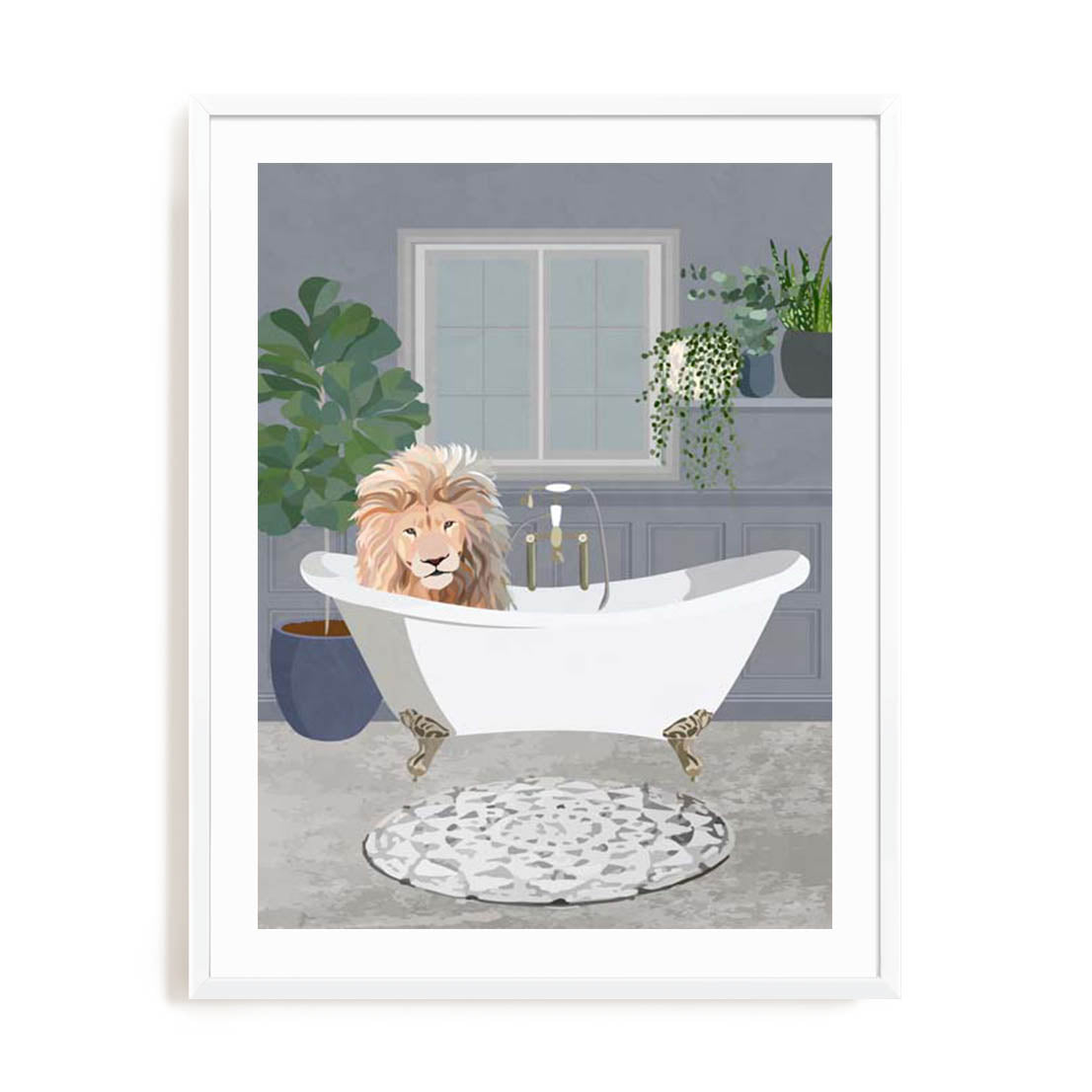 Manovski Lion Takes A Bath Wall Art