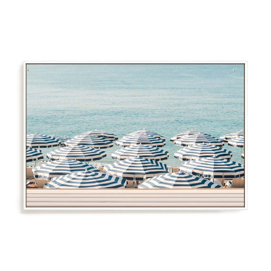 Digital Art – Striped Beach Umbrellas Wall Art