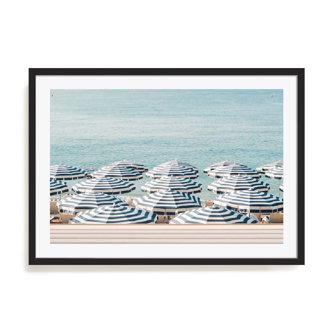 Digital Art – Striped Beach Umbrellas Wall Art