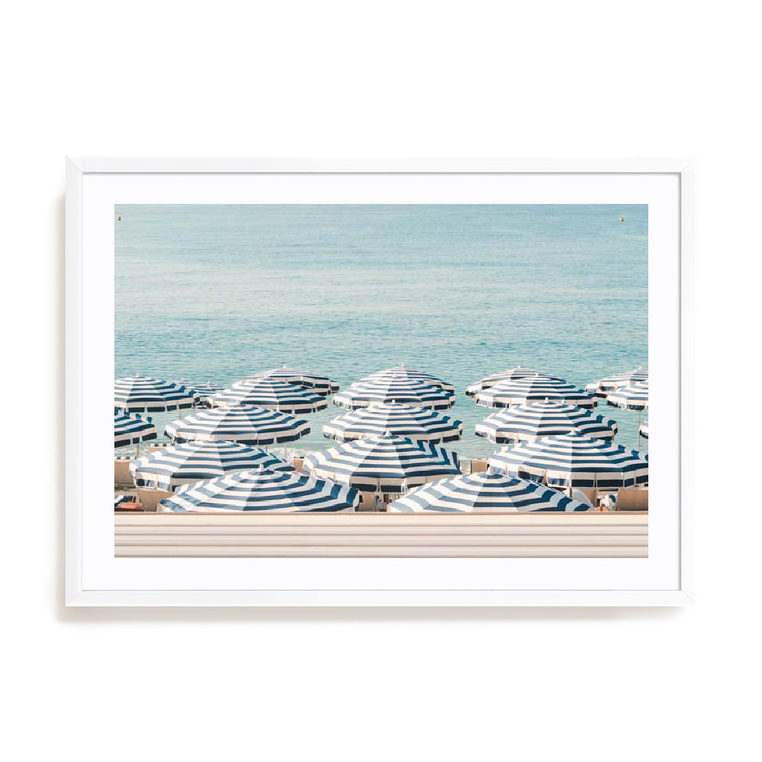 Digital Art – Striped Beach Umbrellas Wall Art