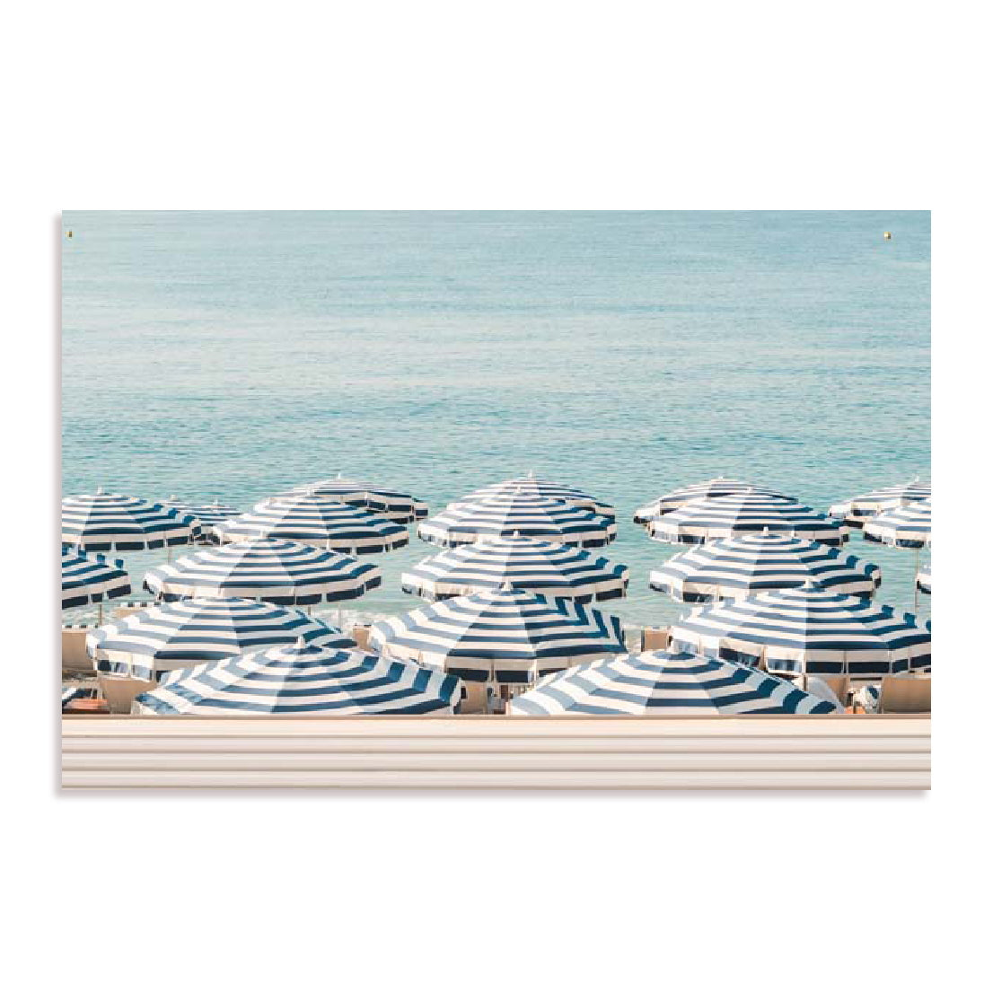 Digital Art – Striped Beach Umbrellas Wall Art