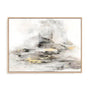 Wall Art Stretched Canvas In Natural Oak  Frame - Bardot – Gold Mist Landscape Art