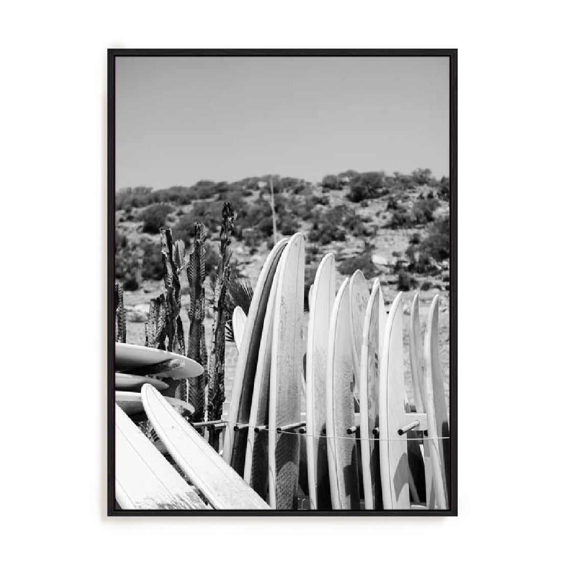 Zwart – Surfboards In Black And White Wall Art
